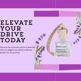 London Alley Car Perfume Hanging Pod | Lavender Fragrance Oils in Glass Bottle with Wooden Diffuser Lid | Interior car perfumes and fresheners | Air Freshener to Freshen'up Your Car.